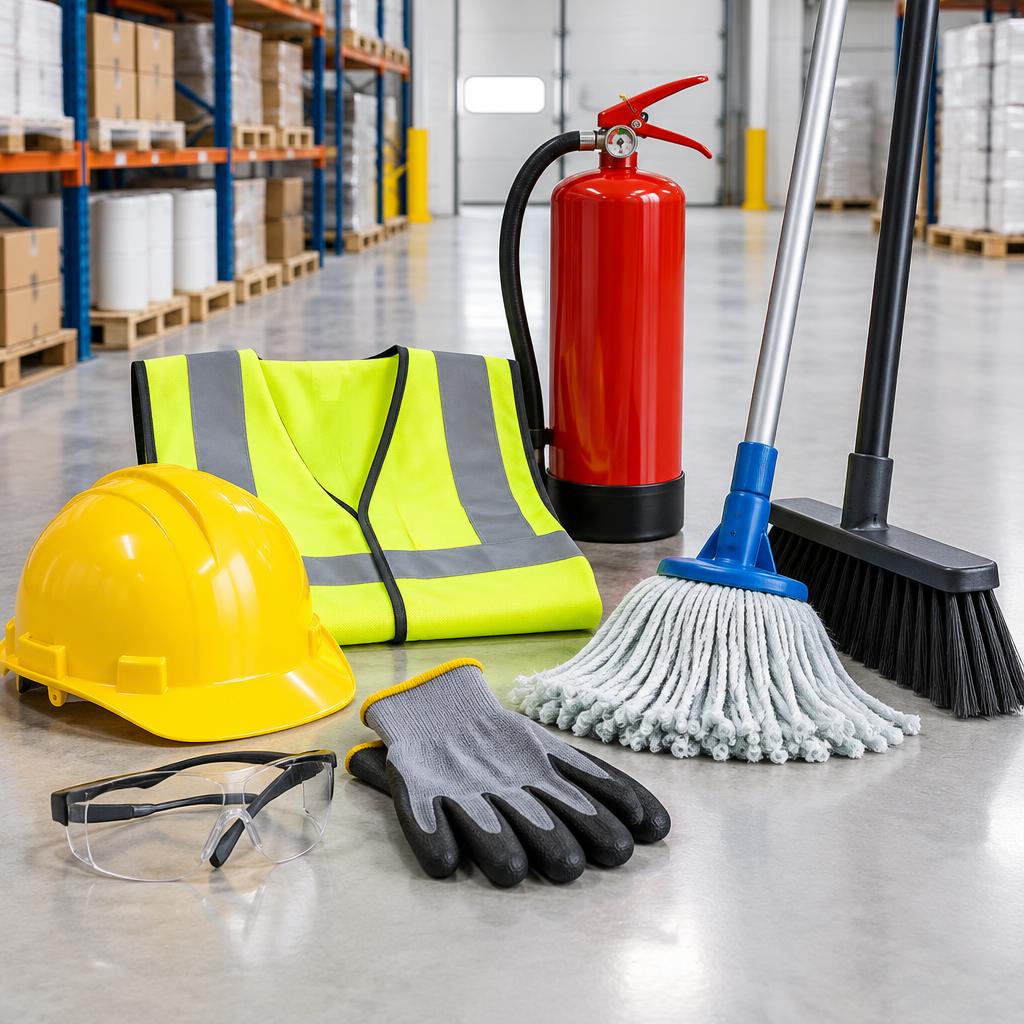 Industrial protective equipment and cleaning tools